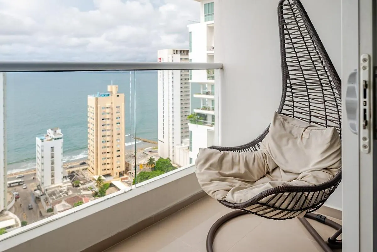 アパート Apartamento Moderno Y Lujoso Con Vista Al Mar Piso19 - Cerca A La Ciudad Amurallada Cartagena コロンビア