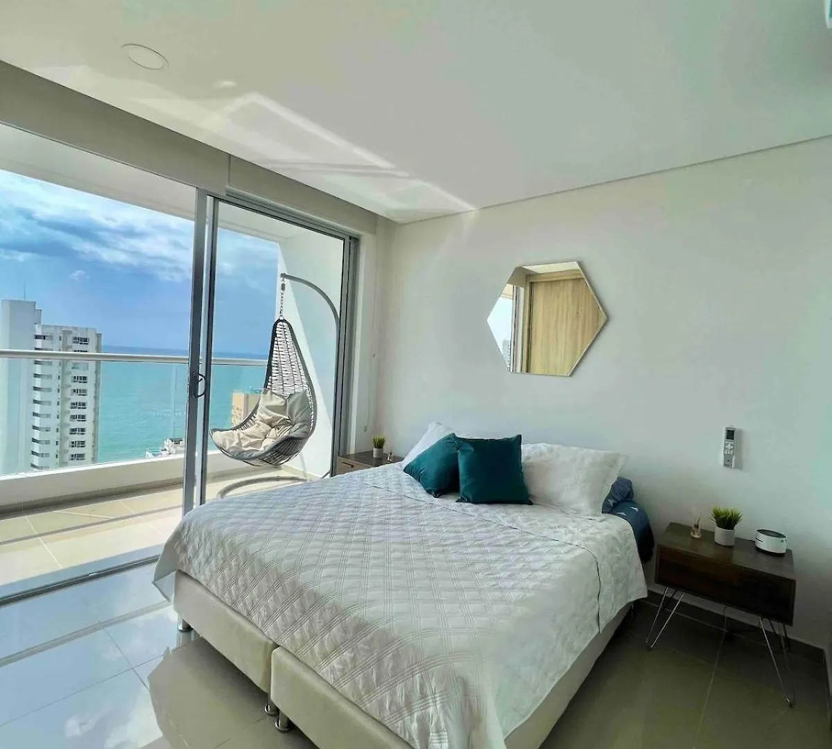 アパート Apartamento Moderno Y Lujoso Con Vista Al Mar Piso19 - Cerca A La Ciudad Amurallada Cartagena コロンビア