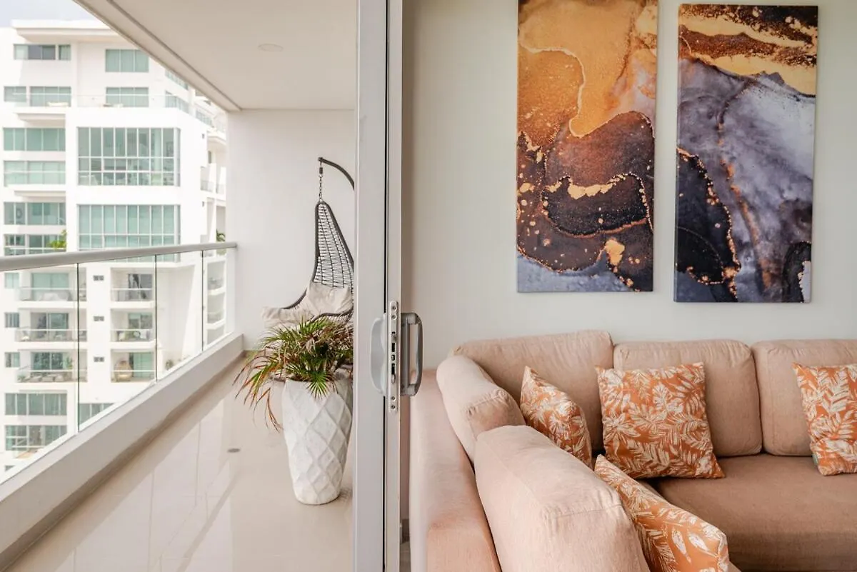 아파트 Apartamento Moderno Y Lujoso Con Vista Al Mar Piso19 - Cerca A La Ciudad Amurallada Cartagena