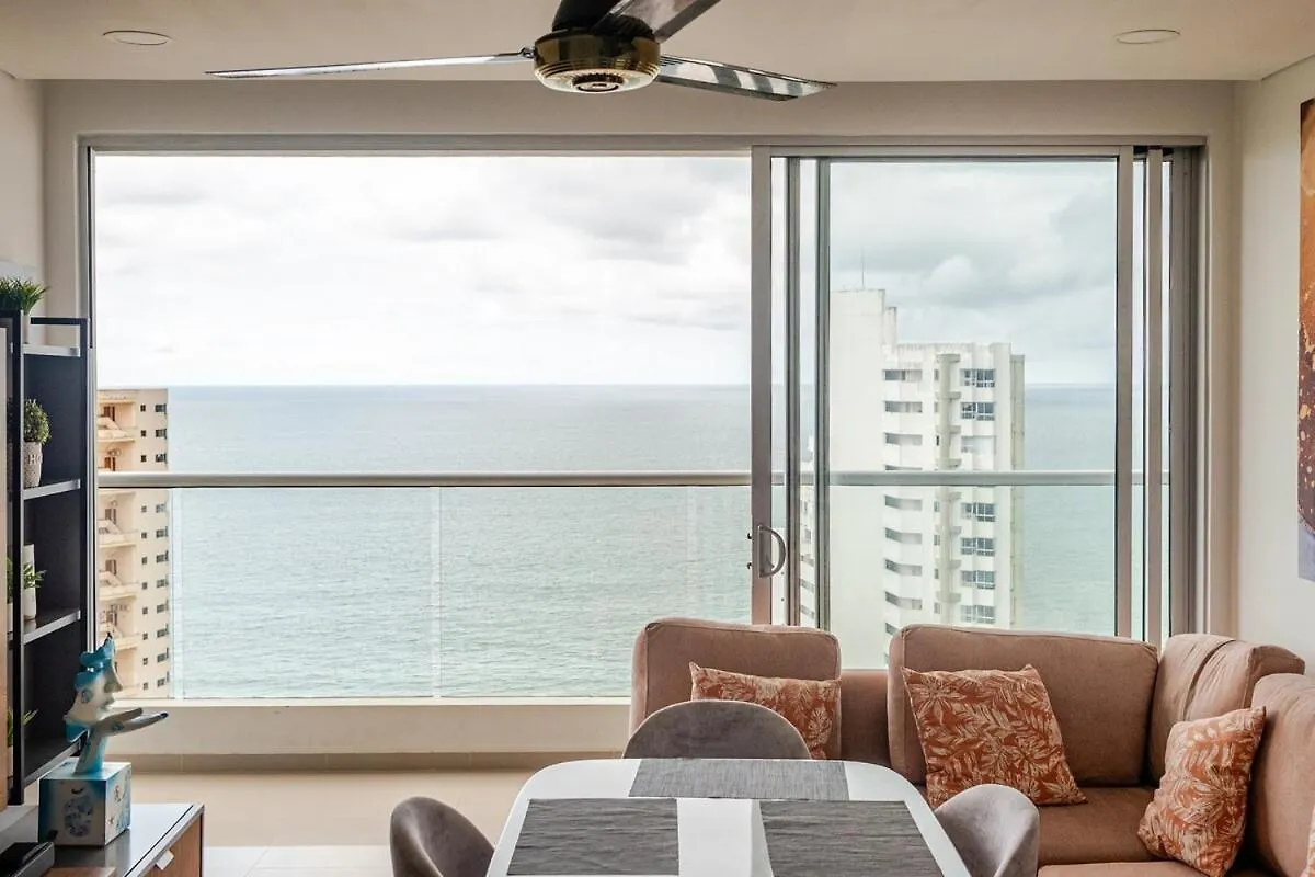 아파트 Apartamento Moderno Y Lujoso Con Vista Al Mar Piso19 - Cerca A La Ciudad Amurallada Cartagena